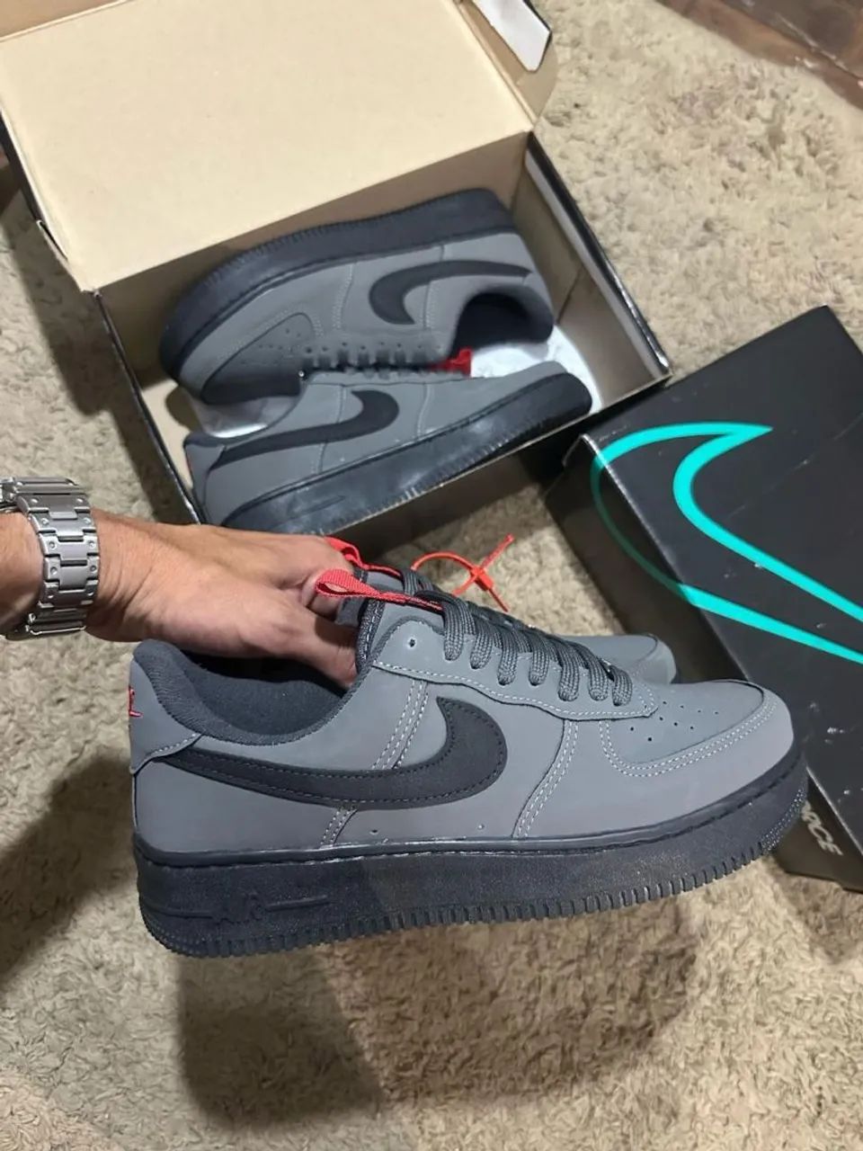 TÊNIS NIKE AIR FORCE GRAFITE MASCULINO  - Foto 3