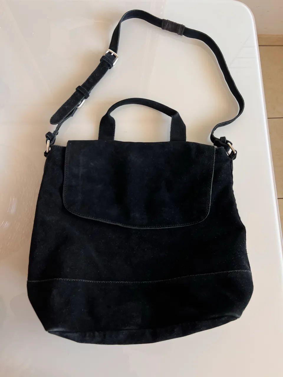 Bolsa Zara couro camurça  - Foto 3