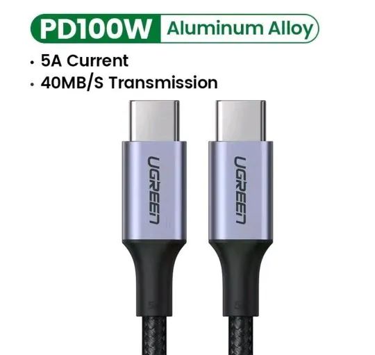 Ugreen cabo tipo-c duplo 100W 1M alumínio  - Foto 3