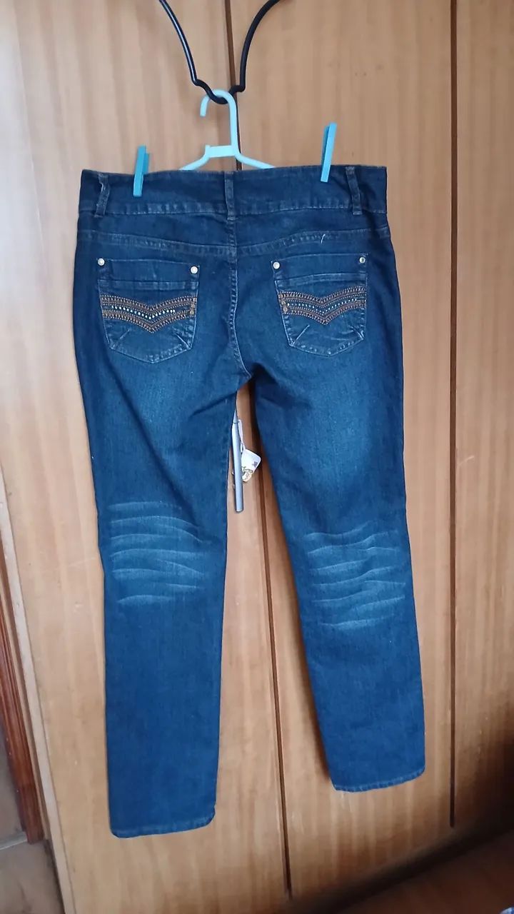 CALÇAS JEANS FEMININA 46 - Foto 4