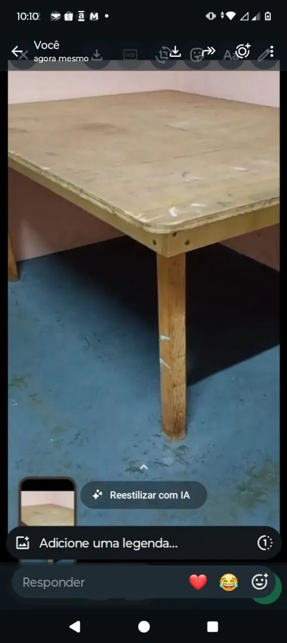 Mesa de madeira de artesanato - Foto 4