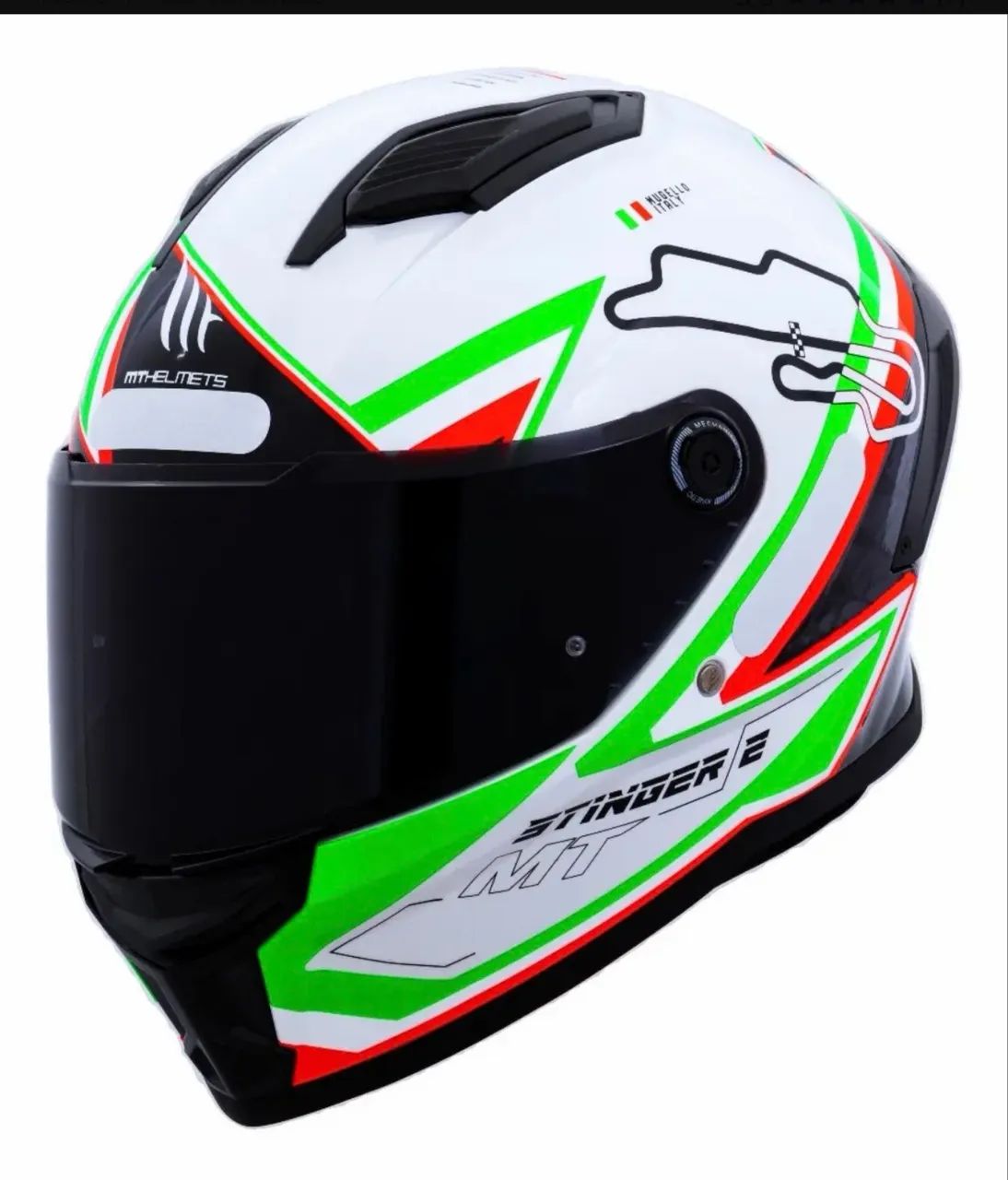 Capacete Mt Stinger 2 Grand Prix Italy + Viseira - Foto 3