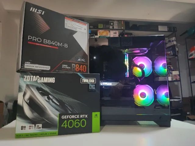 Pc gamer Ryzen 7 7700, 32GB DDR5 6800MHZ, RTX 4060 8GB, parcelo no cartão!