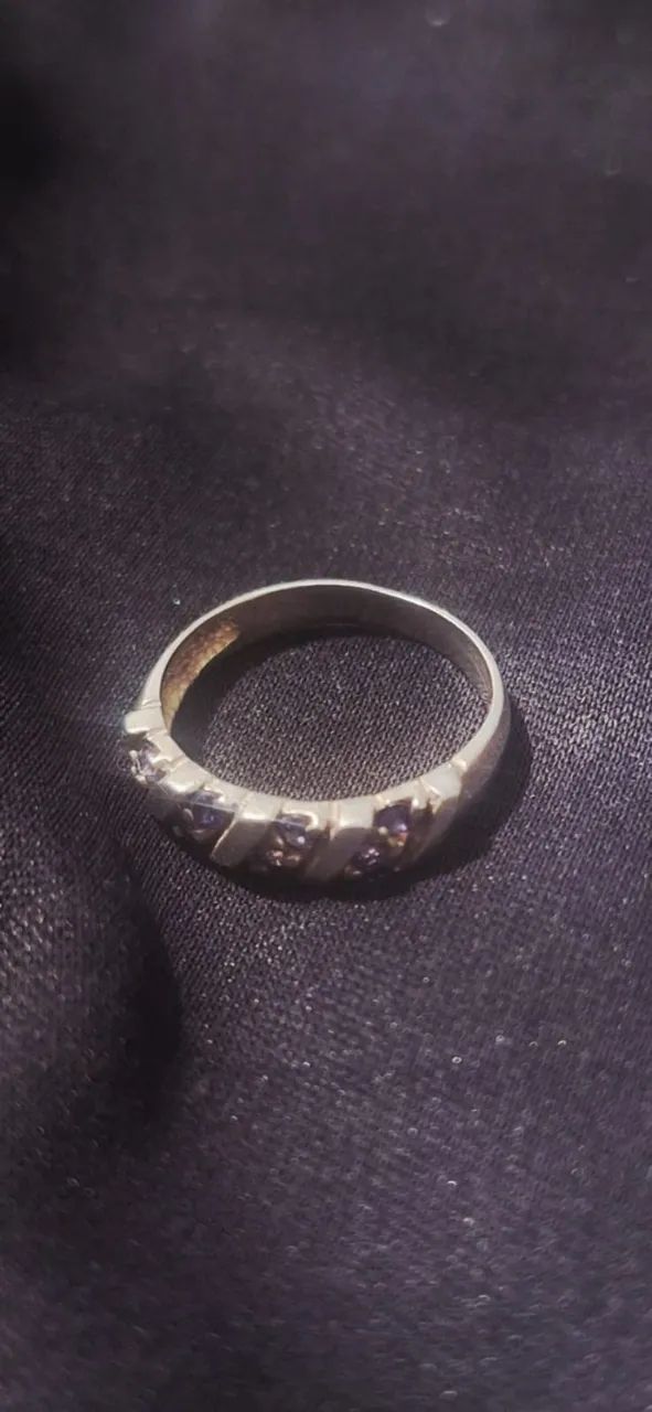 Meia aliança prata 925 zirconia, n: 17