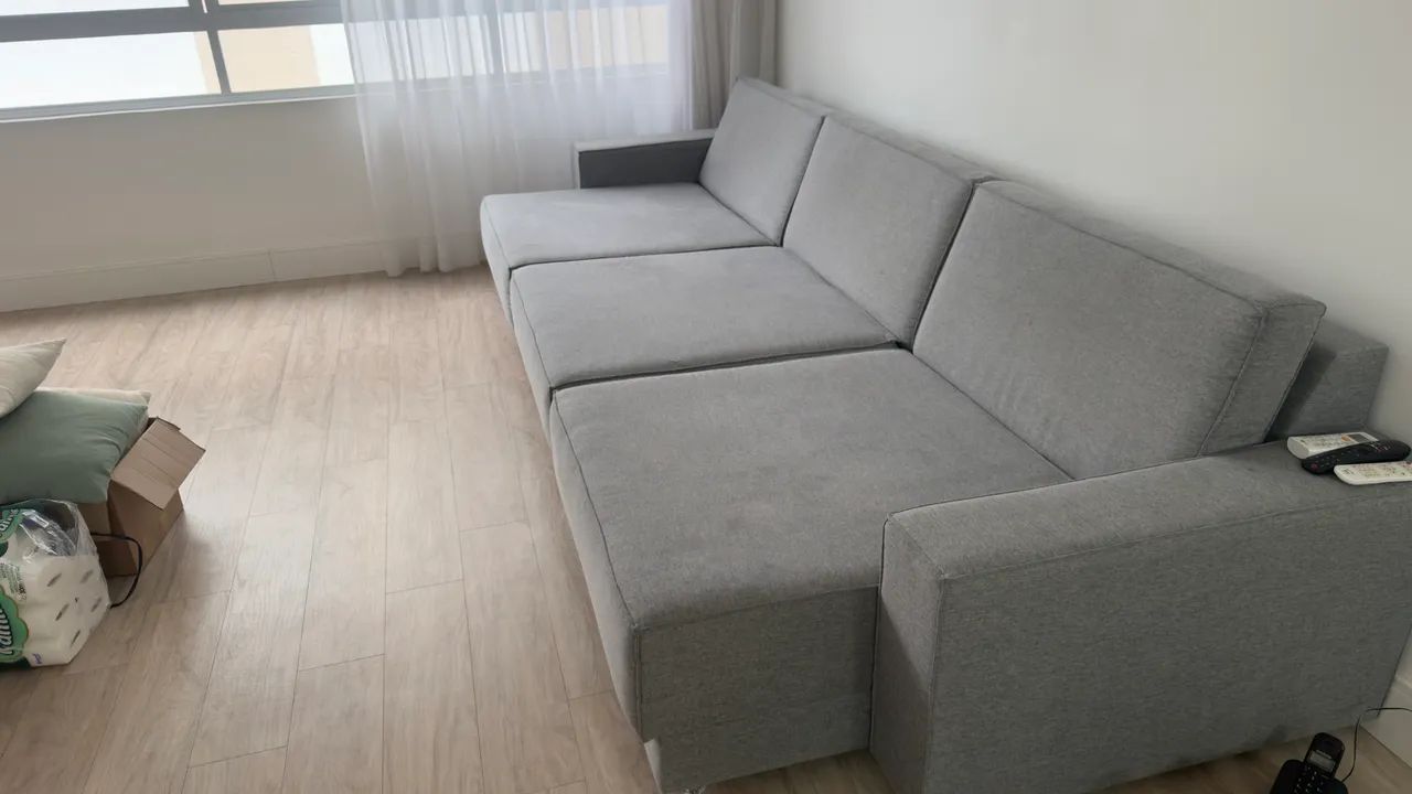 Sofá 3.40m em Linho na cor cinza  - Foto 3