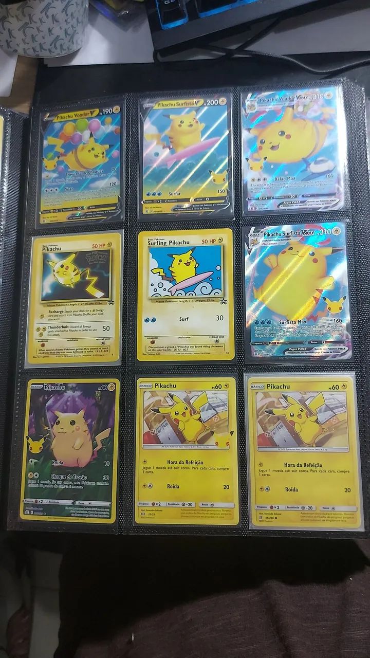 Coleção 123 cartas Pikachu, Bulbasaur, Squirtle, Charmander, Psyduck e Evoluções  - Foto 2