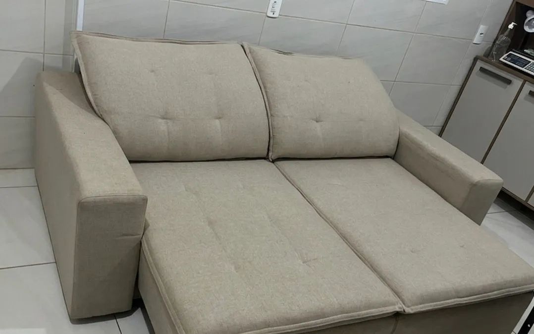 Sofá De Linho Estrutura em Eucalipto 2,60M