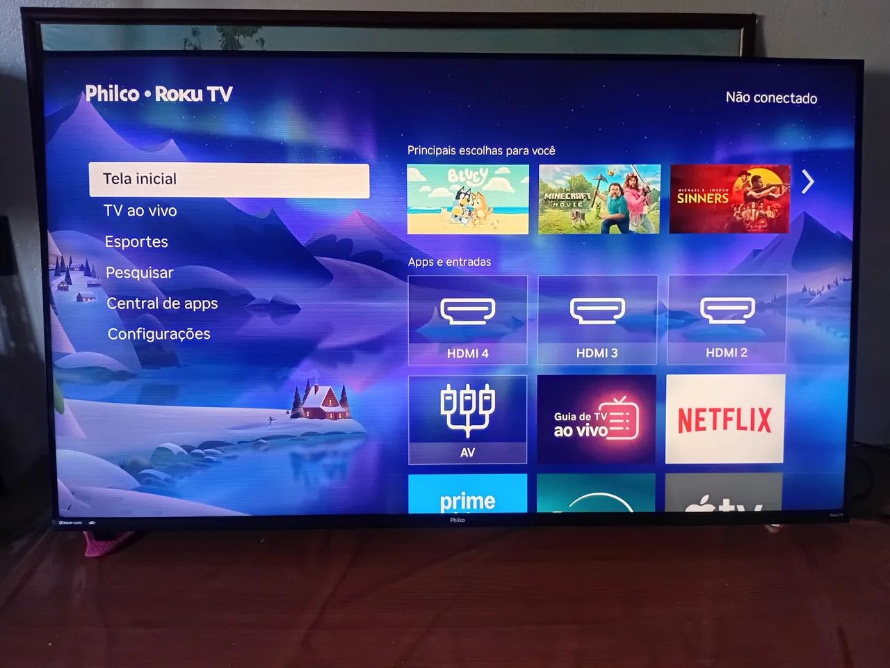 Tv Philco Smart 4k Roku 50 polegadas com defeito - LEIA O ANUNCIO