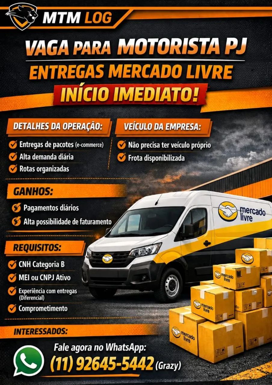 Motorista início imediato