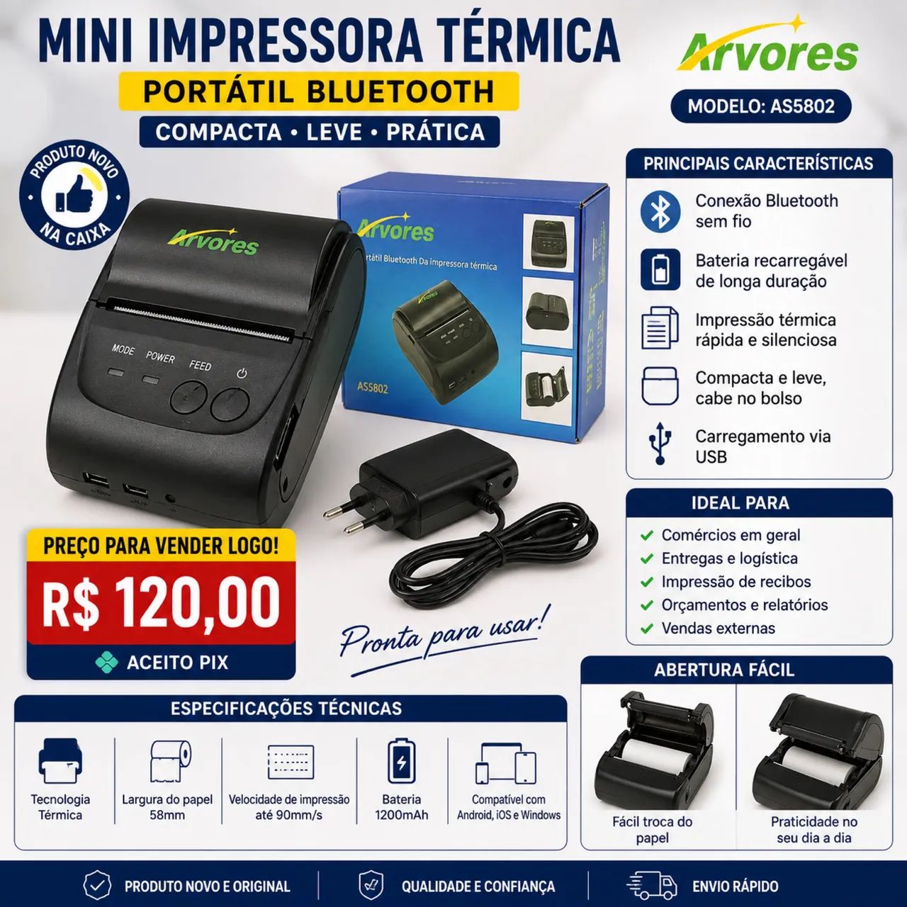 Mini impressora térmica 
