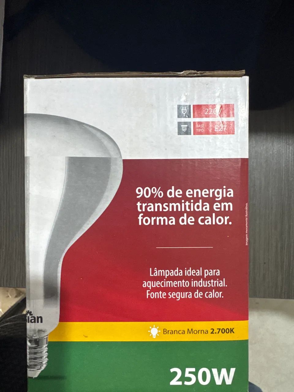 Lâmpada infravermelha 250w ( AQUECER ANIMAIS) 220v - Foto 2