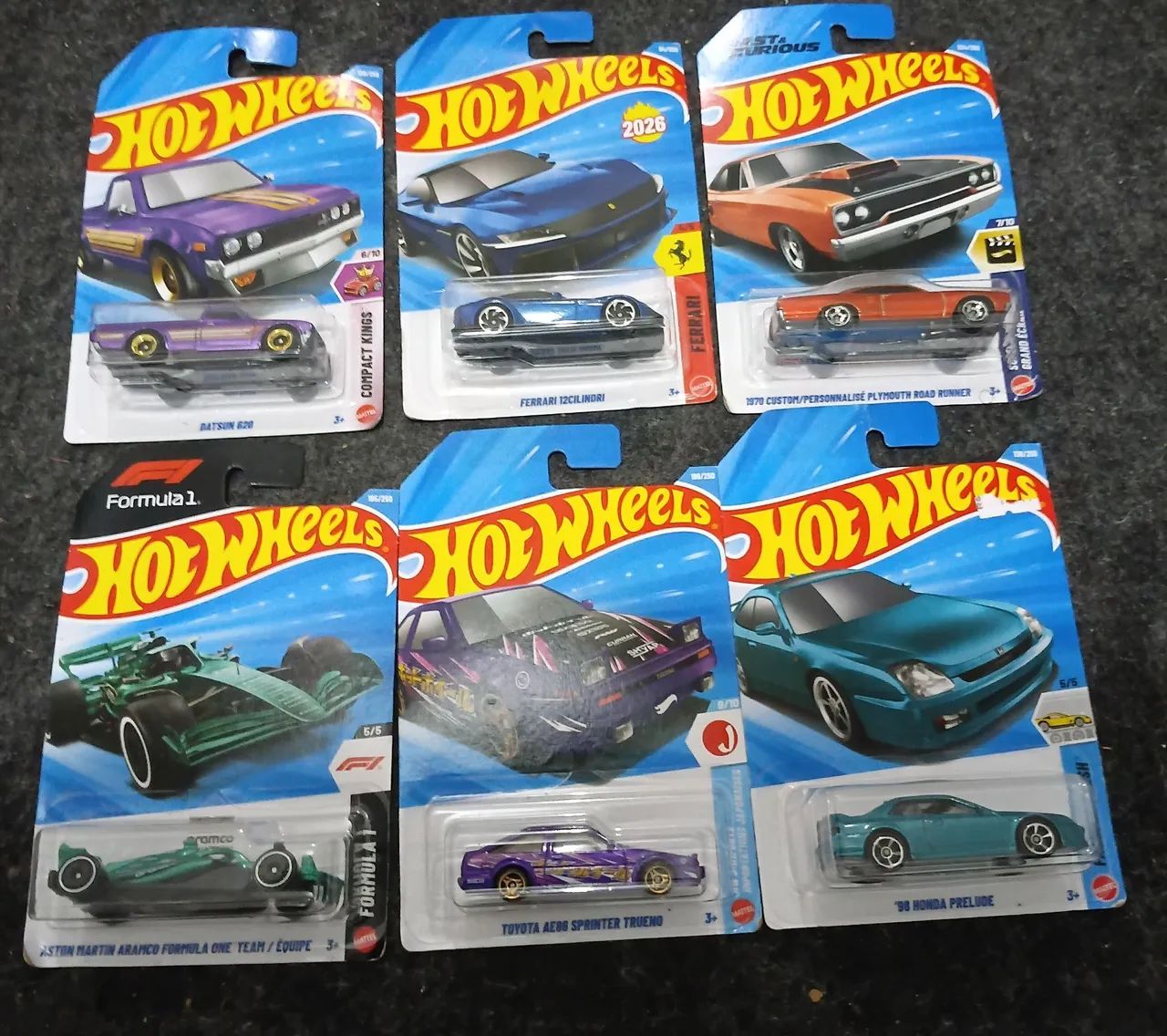 Lote com 6 hotwheels