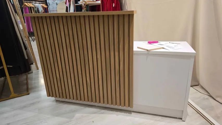 Balcão Atendimento Recepção/Comercio em "L" 100% MDF - Foto 4