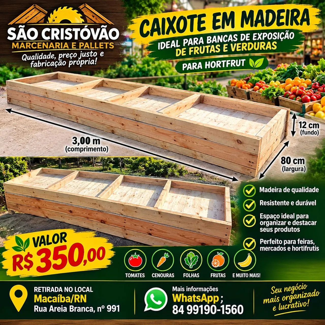 Expositor de frutas e verduras 