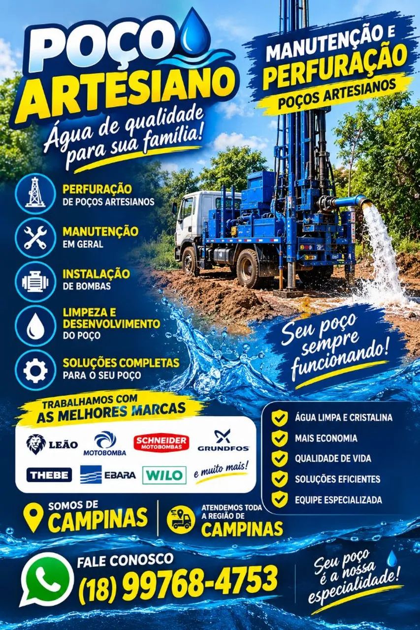 Perfuração de poço artesiano 