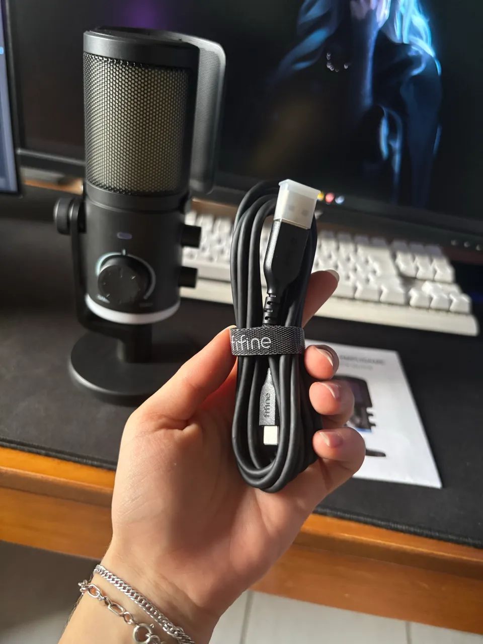 Microfone Fifine AM6 RGB - NOVO - Foto 4