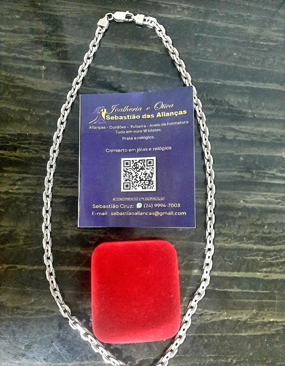CORDÃO PRATA " 950K " MAÇICO  CARTIER 49 GRAMAS 