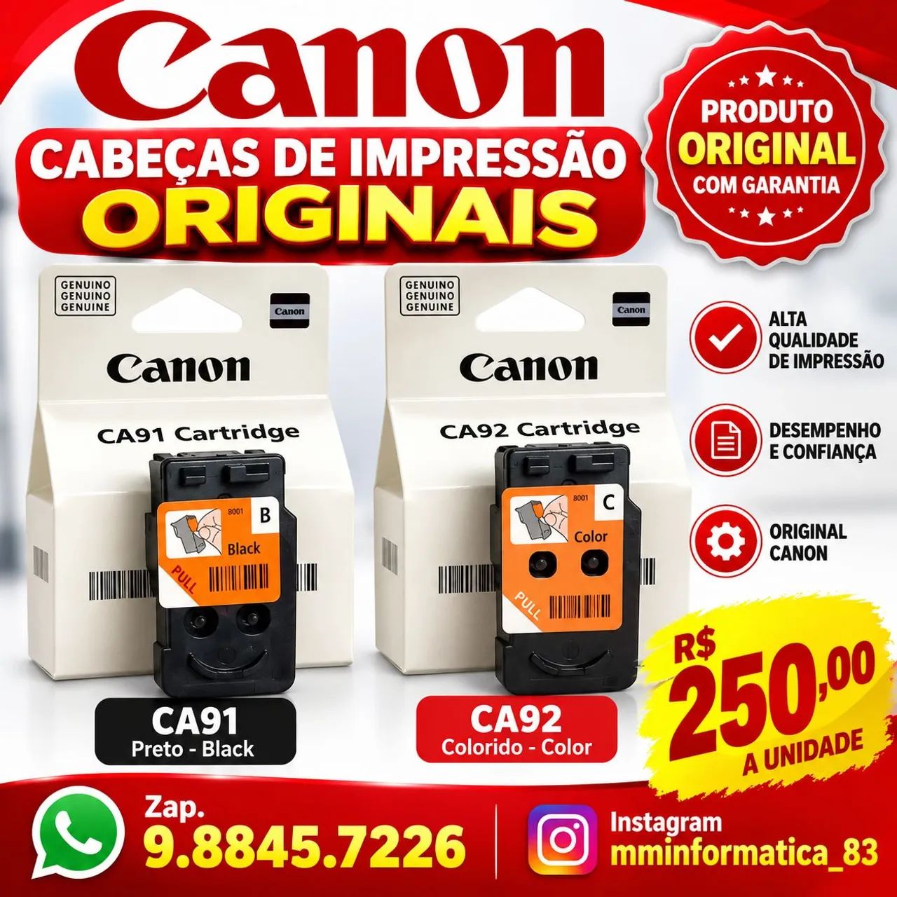 Cabeças de impressão Canon e Epson 