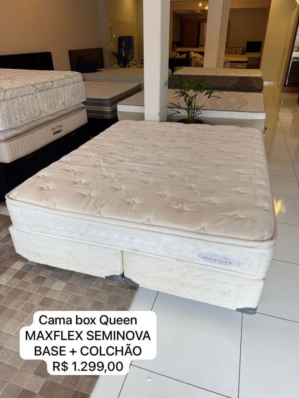 Colchão Queen MAXFLEX COM CAMA BOX SEMINOVO - Entrego!  - Foto 2