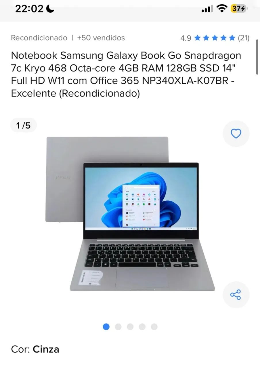 Notebook Samsung novo 