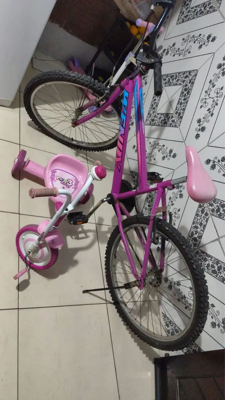 2 bicicletas rosas 