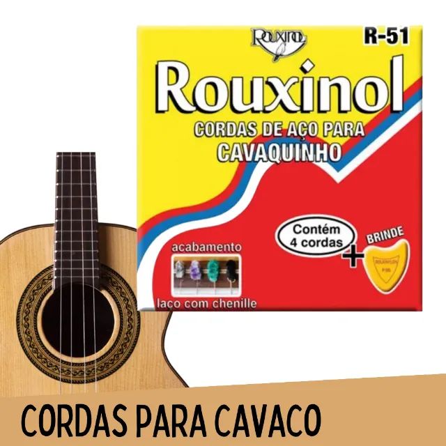 Encordoamento para Cavaquinho AÇO Rouxinol E-51 com Palheta _ MS86