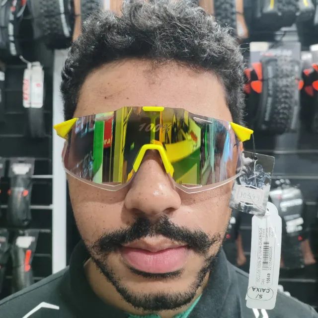 ÓCULOS 100% AMARELO LENTE ESPELHADA - Foto 2