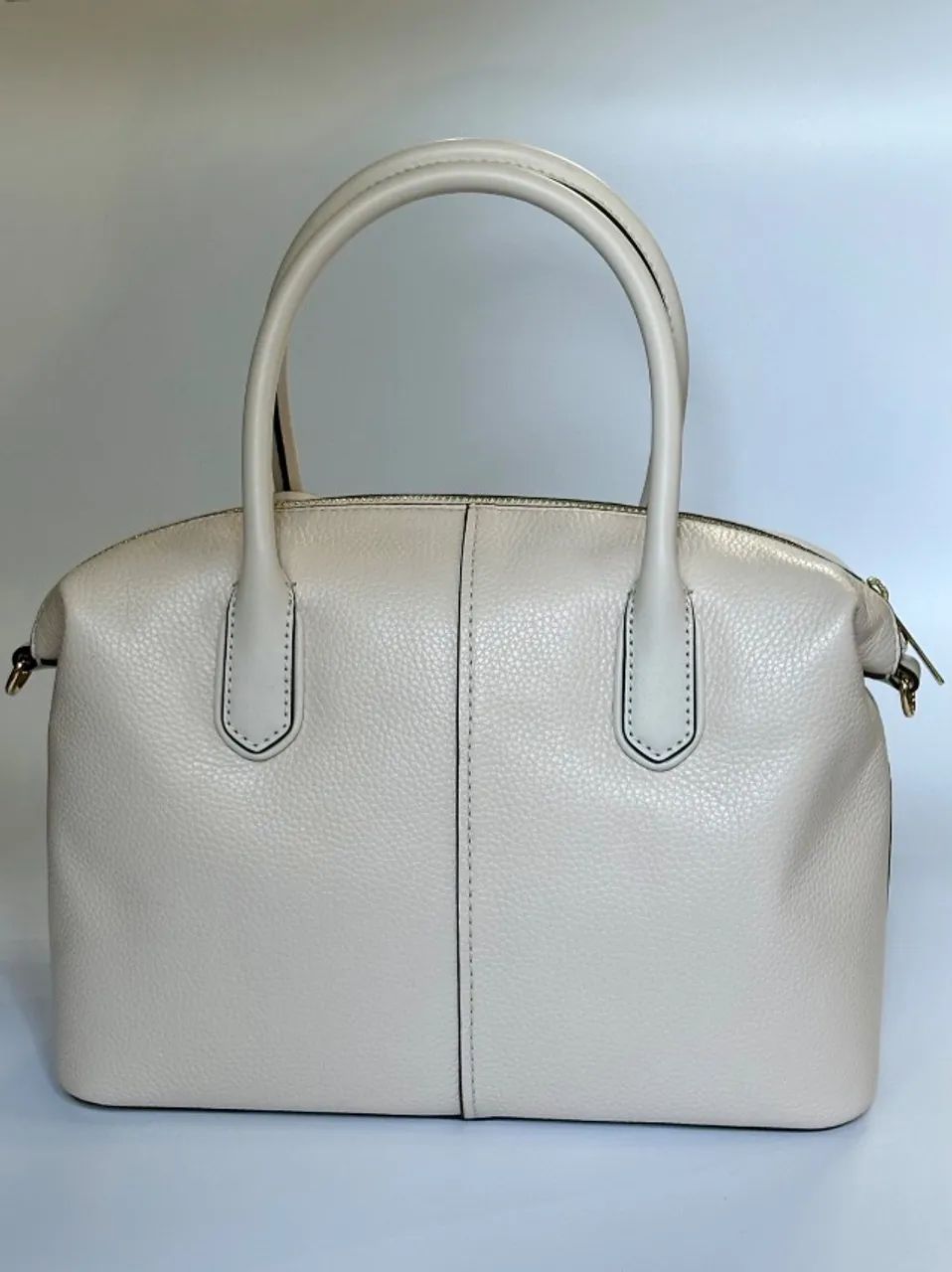 Bolsa Michael Kors Hyde Medium Satchel Original Couro Light Cream Nova - Foto 4