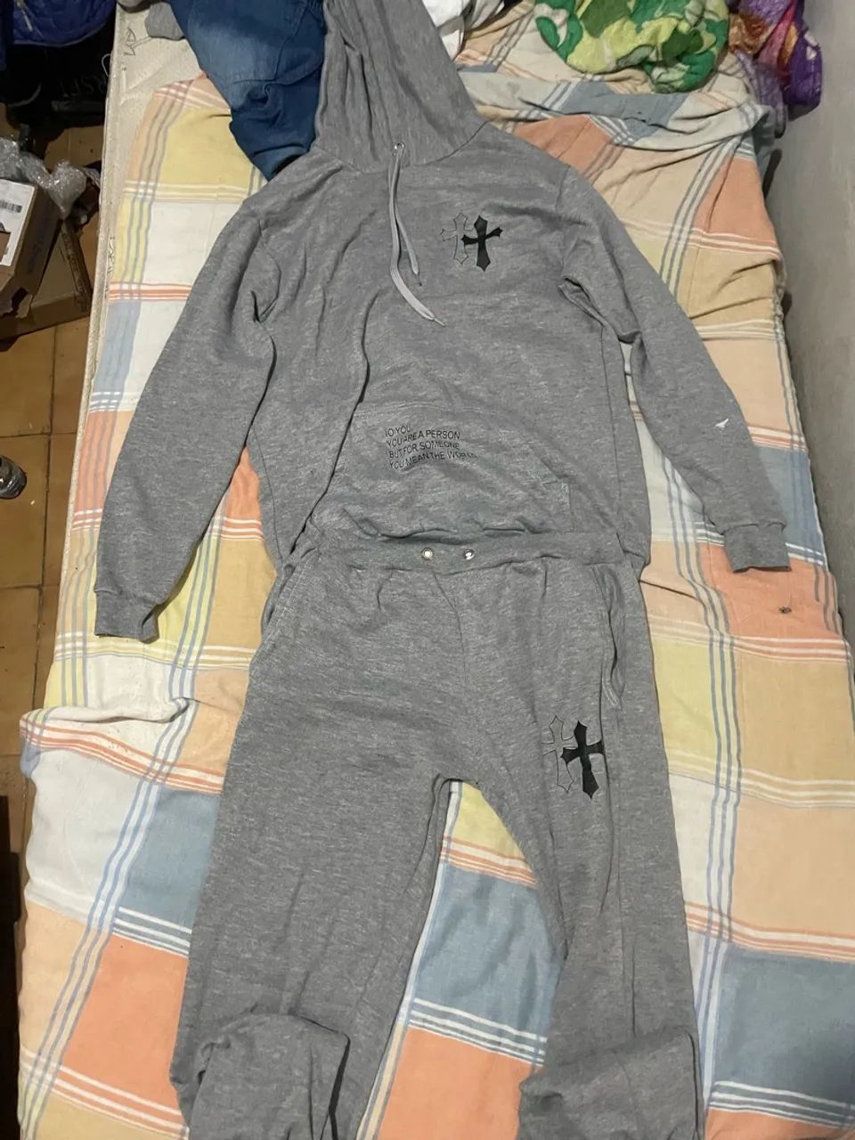 conjunto moletom cinza gringo cruz
