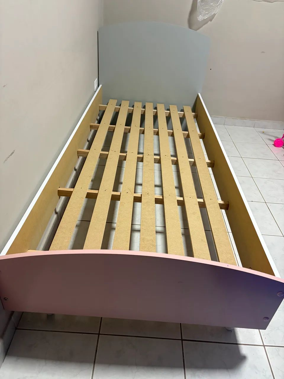 Cama Solteiro Ternura 188x78 Branco/Rosa - Foto 2