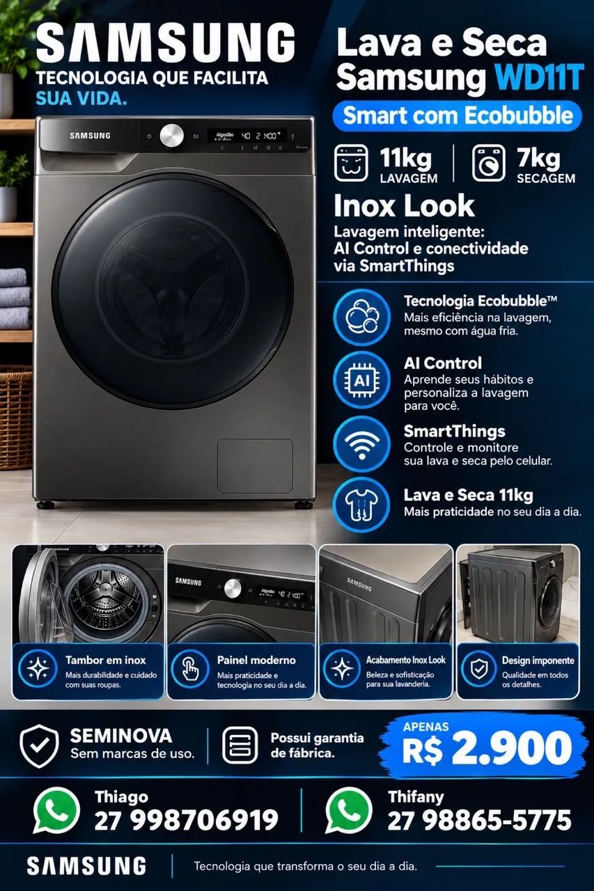Máquina lava e seca Samsung 