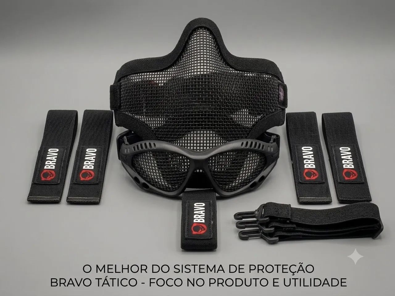 Kit Protecao Bravo Tatico Mascara e Oculos