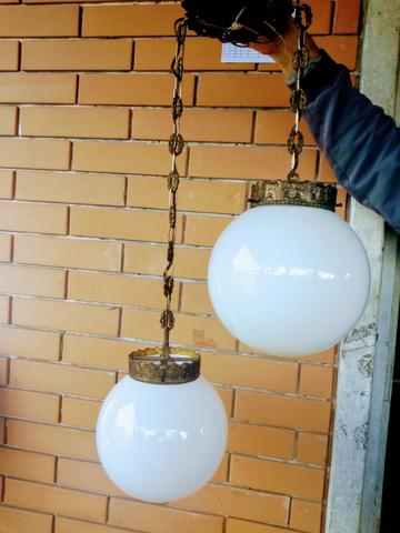 Lustre de opalina com bronze - Foto 2
