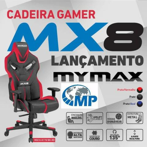 Cadeira Gamer Profissional Mymax Mx8 Couro Sintético Premium! Opção12x