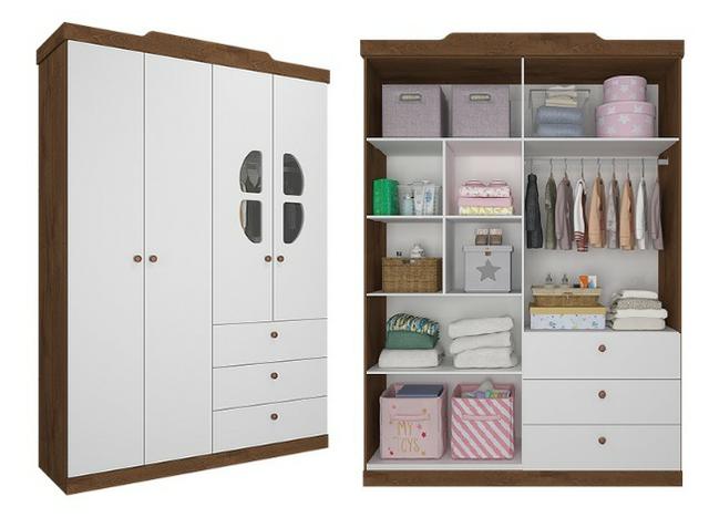Frete Grátis* Quarto de Bebê Armário, Cômoda - Berço Sonho - Alegria *NOVO - Foto 6
