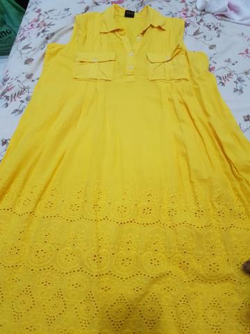 Vestido algodão com renda
