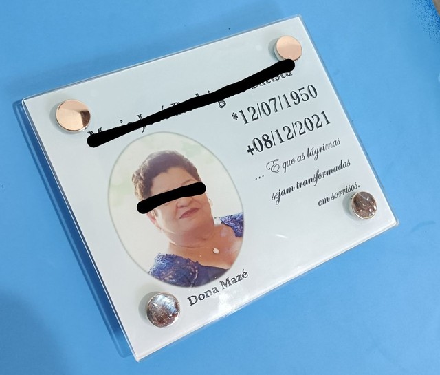 Placa de vidro para jazigo