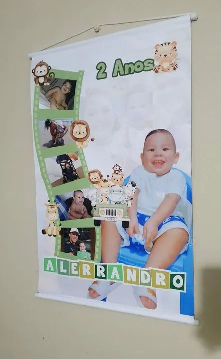 Banner personalizado com foto do bebê para aniversário infantil - Foto 3