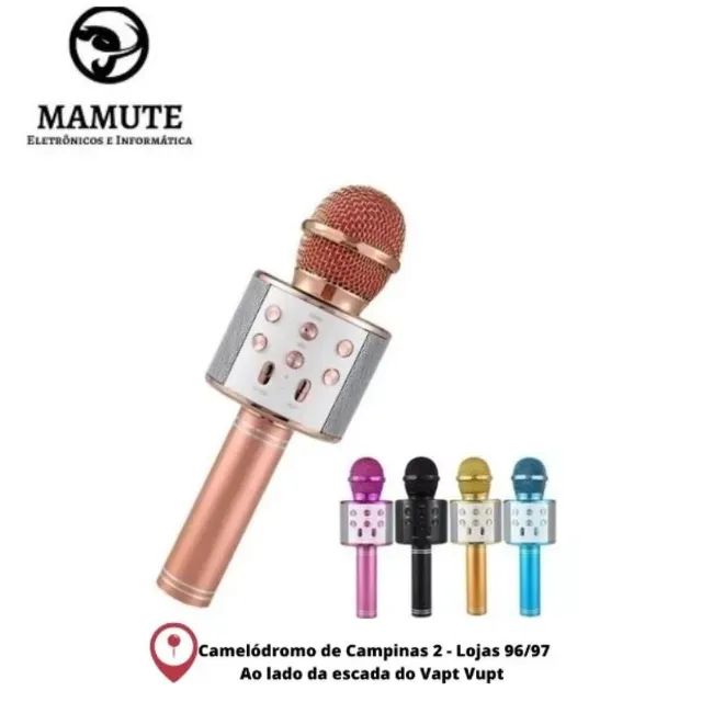Microfone Bluetooth Sem Fio Karaokê C/ Led Fm Mt-1035