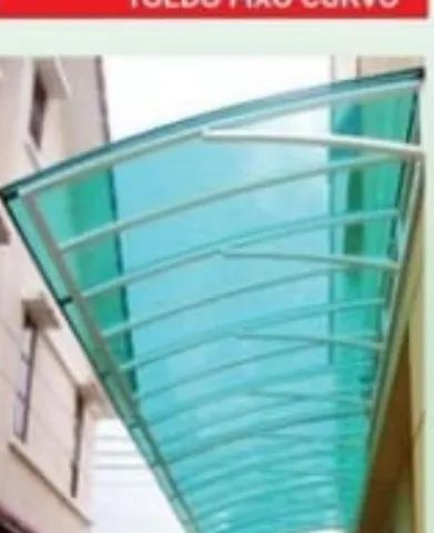 Toldo de Varanda Comercial e Residencial em Policarbonato Alveolar com Estrutura Metálica - Foto 3