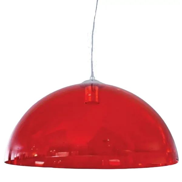 Pendente Acrílico Meia Esfera Vermelho