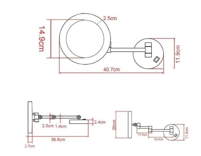 Espelho de aumento banheiro novo 7x LED Cromado - Foto 5