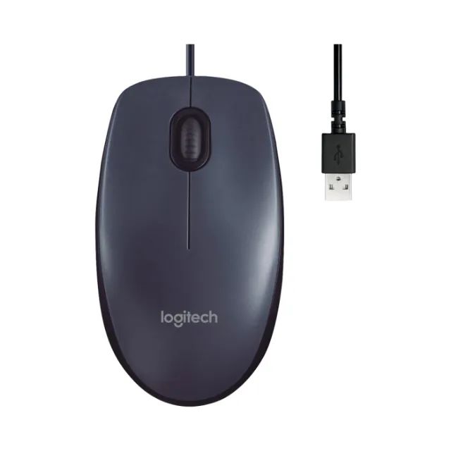 Mouse com fio USB Logitech M90 - Cinza