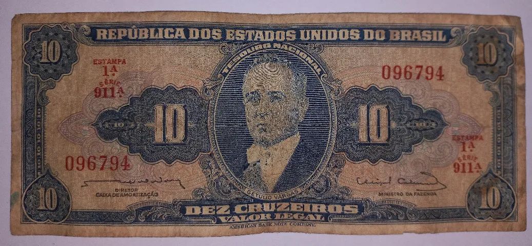 Cédula do Brasil 10 Cruzeiros 