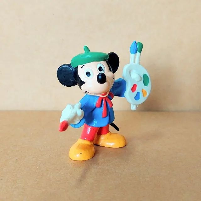 brinquedo - boneco miniatura disney mickey mouse pintor bullyland (usado) - Foto 2