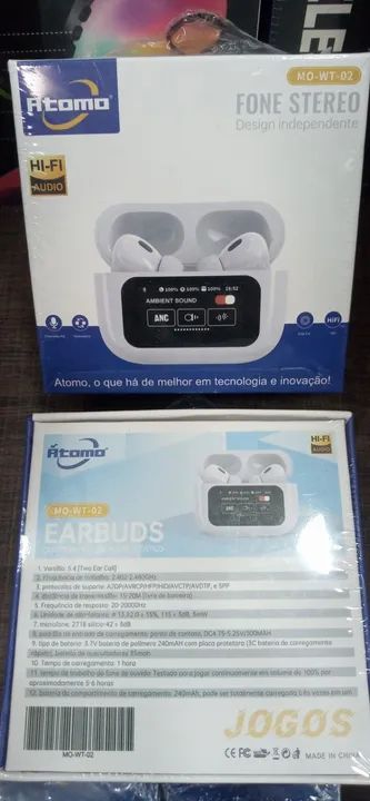 Fone de ouvido bluethoot tela lcd jogos e app - Foto 6