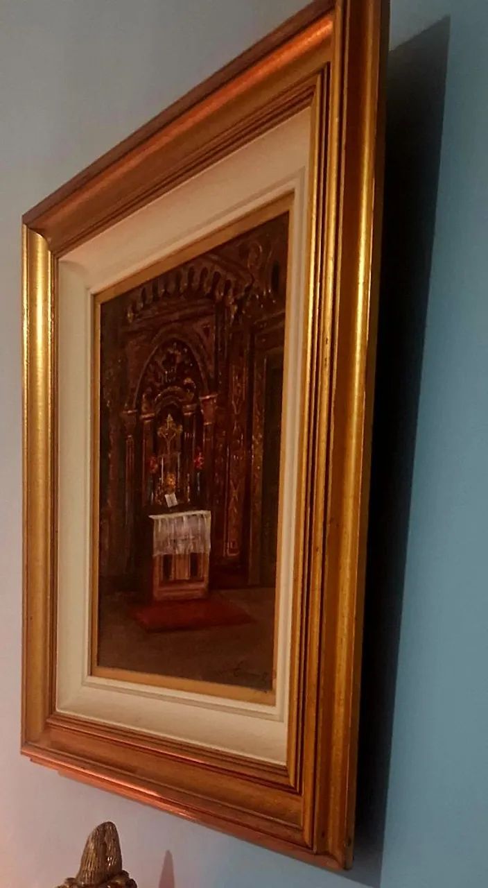 QUADRO RELIGIOSO, PINTURA ÓLEO E PIGMENTO ALTAR IGREJA NOSSA Sra DO CARMO,  Bahia. - Foto 4
