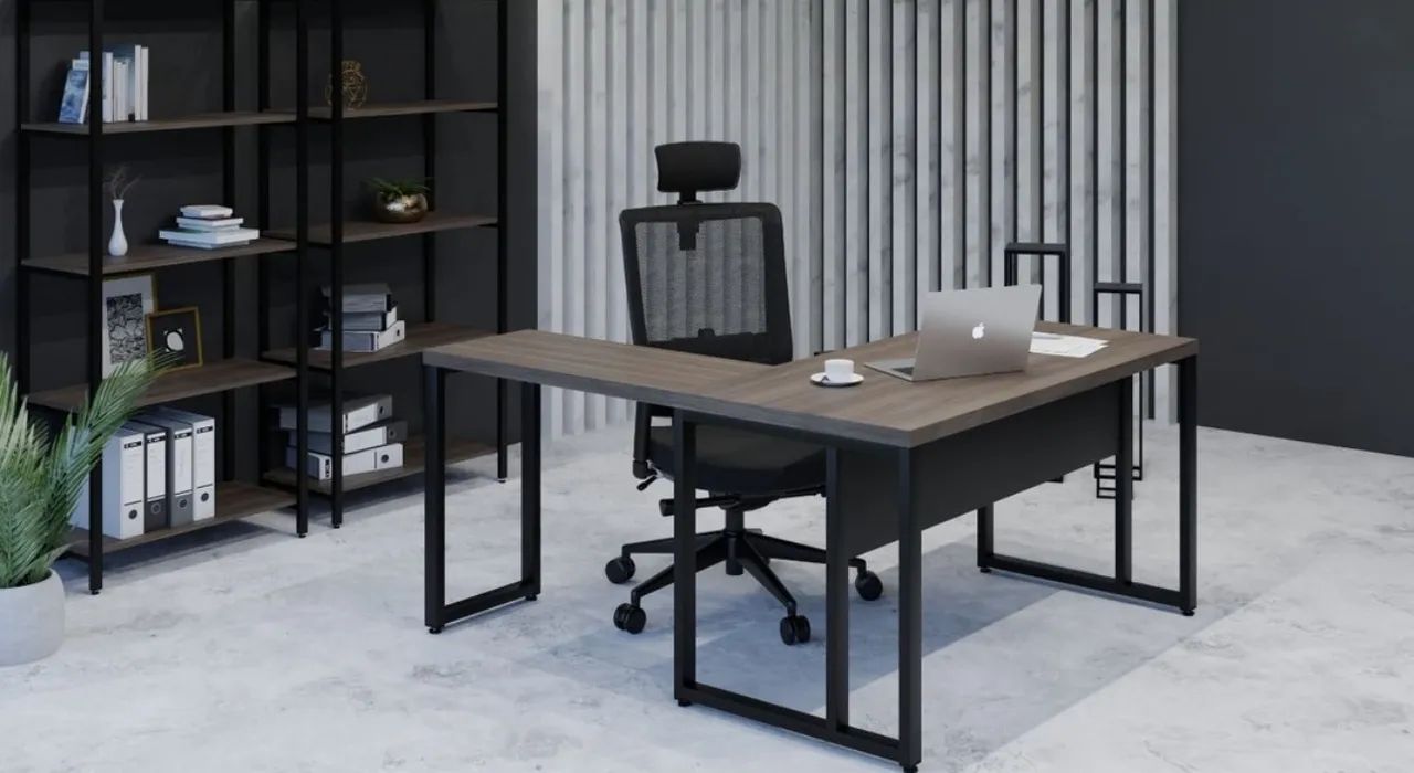 MESA EM L INDUSTRIAL 1.50x1.60  - LOJA IKONMIXOFFICE  - Foto 3