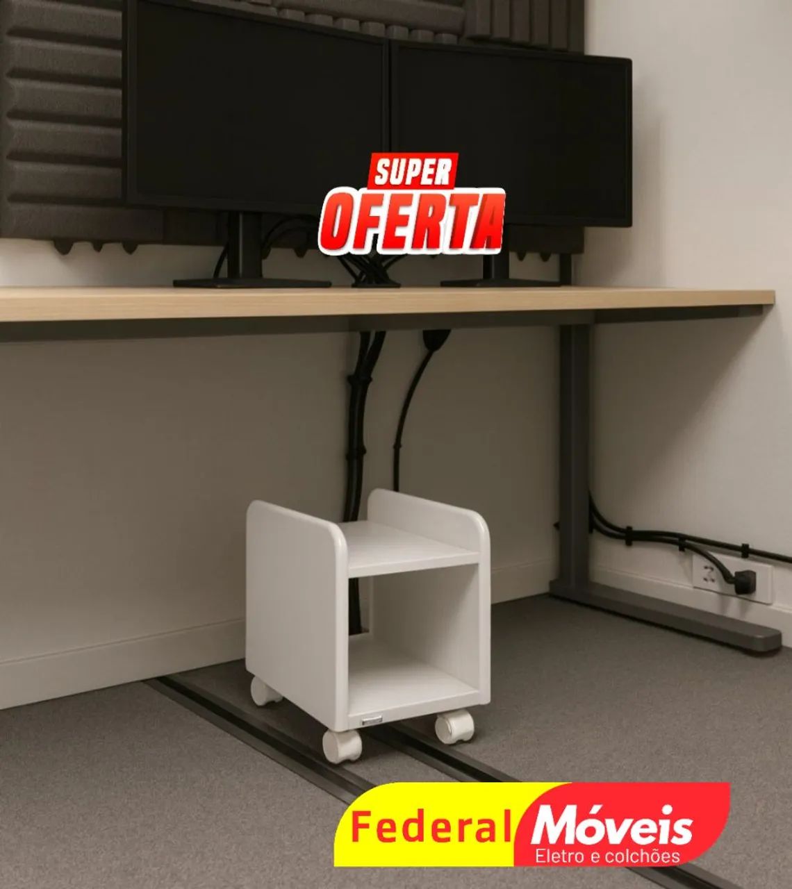Suporte para CPU com rodízio novo - Prático, resistente e fácil de mover