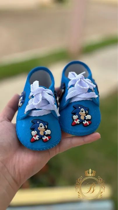 Tênis Sonic para Bebê - Azul - Novo - TAM 17